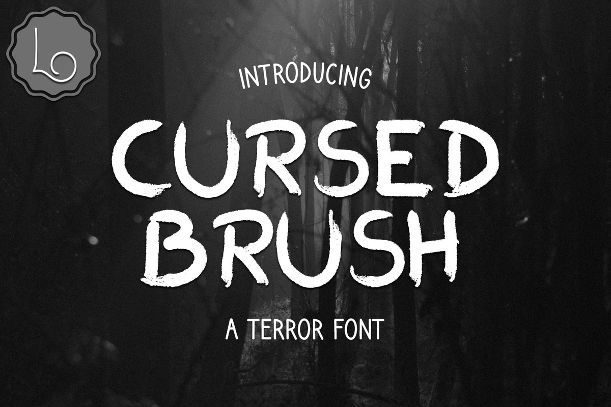 Przykład czcionki Cursed Brush