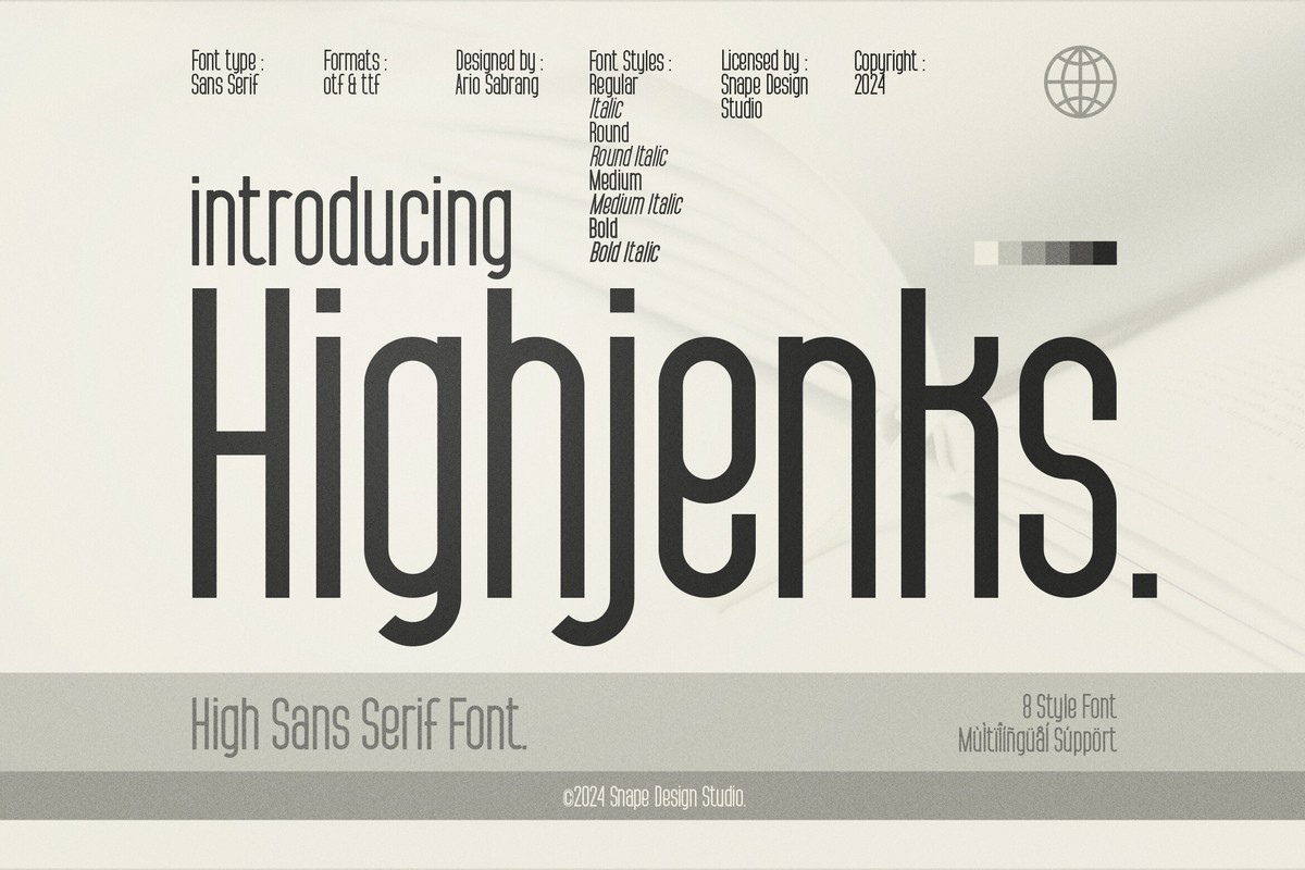 Przykład czcionki Highjenks Bold Italic