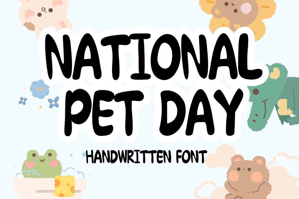 Przykład czcionki National Pet Day