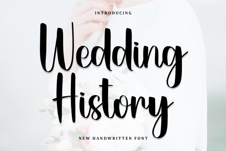 Przykład czcionki Wedding History