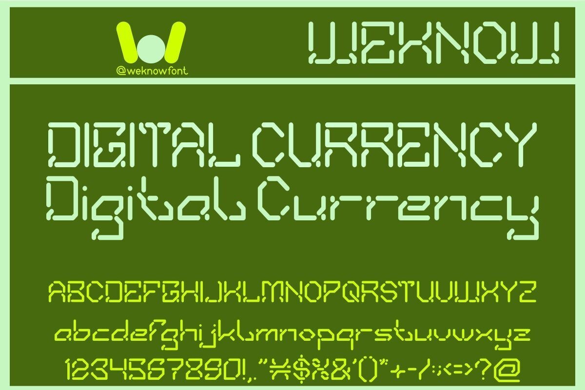 Przykład czcionki Digital Currency