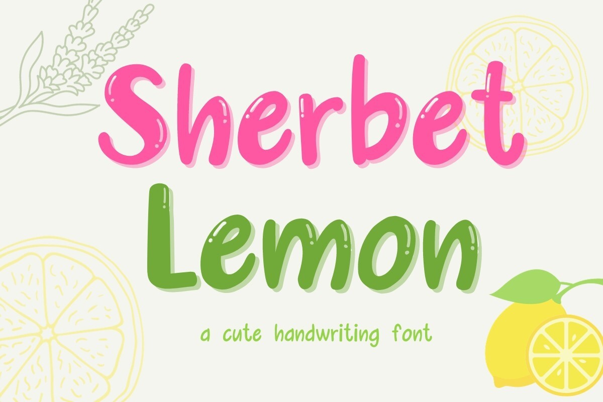 Przykład czcionki Sherbet Lemon