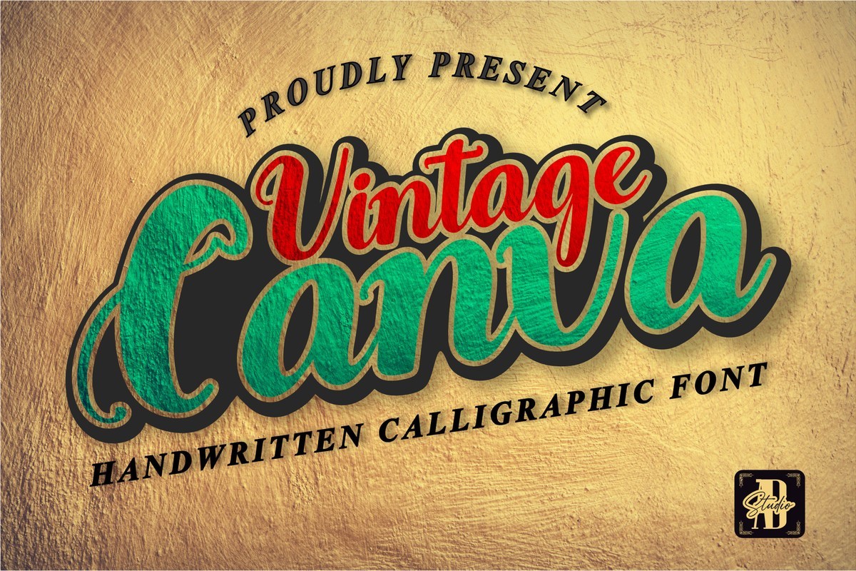 Przykład czcionki Vintage Canva Regular