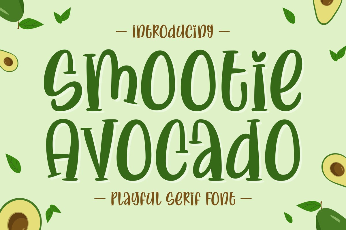 Przykład czcionki Smootie Avocado Regular