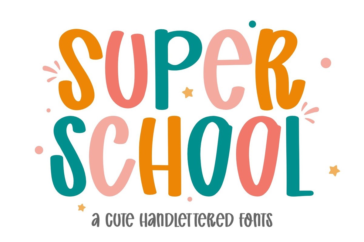 Przykład czcionki Super School Regular