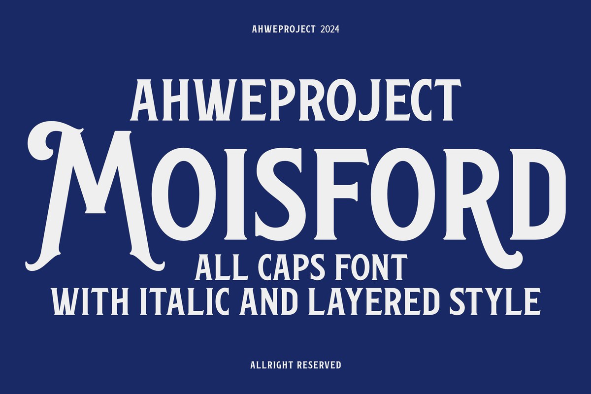 Przykład czcionki Moisford Italic