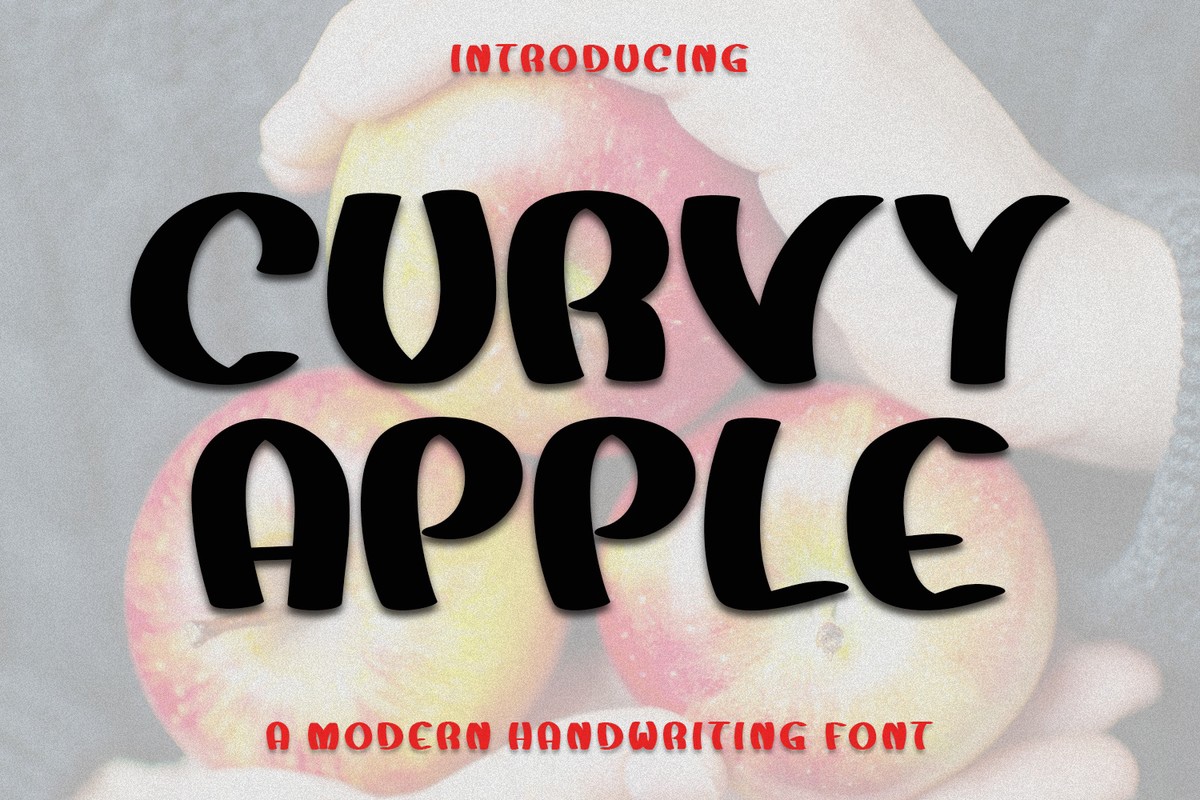 Przykład czcionki Curvy Apple