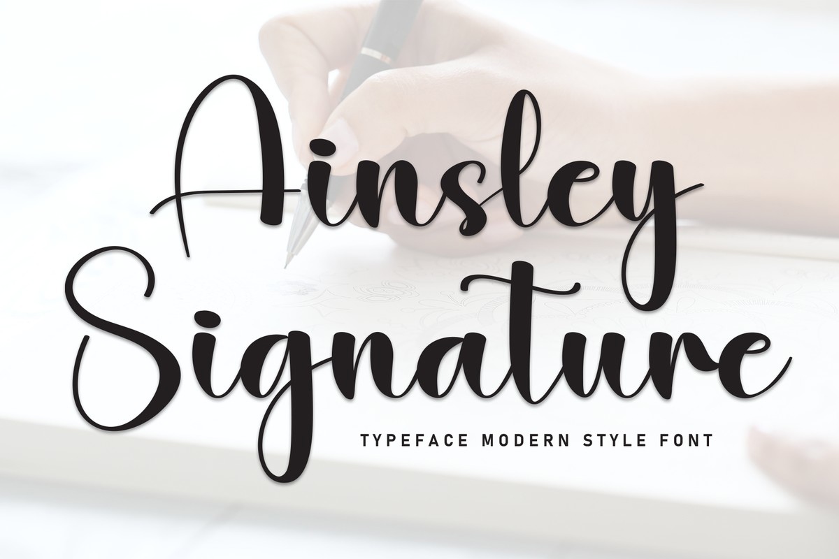 Przykład czcionki Ainsley Signature