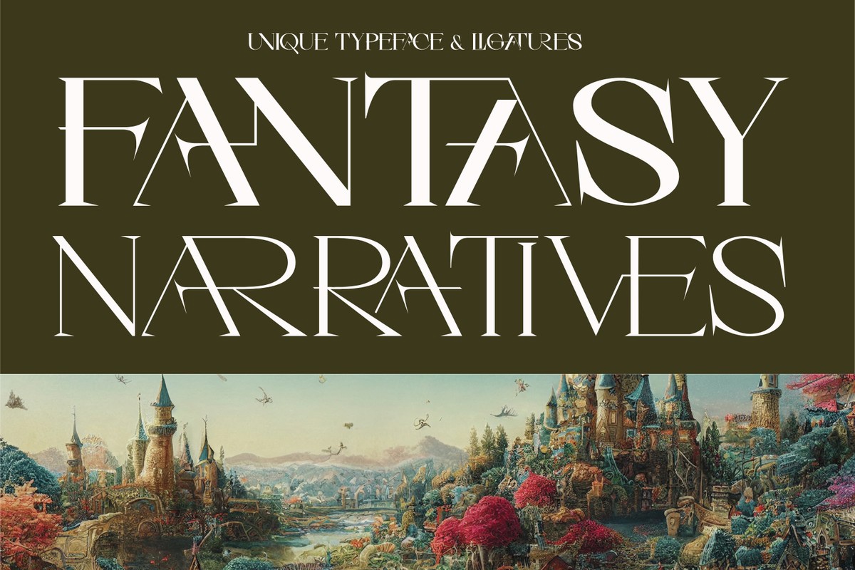 Przykład czcionki Fantasy Narratives Bold Italic