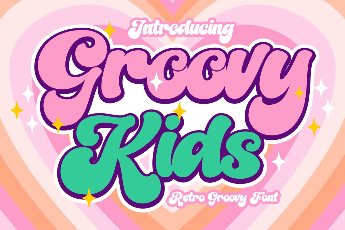 Przykład czcionki Groovy Kids