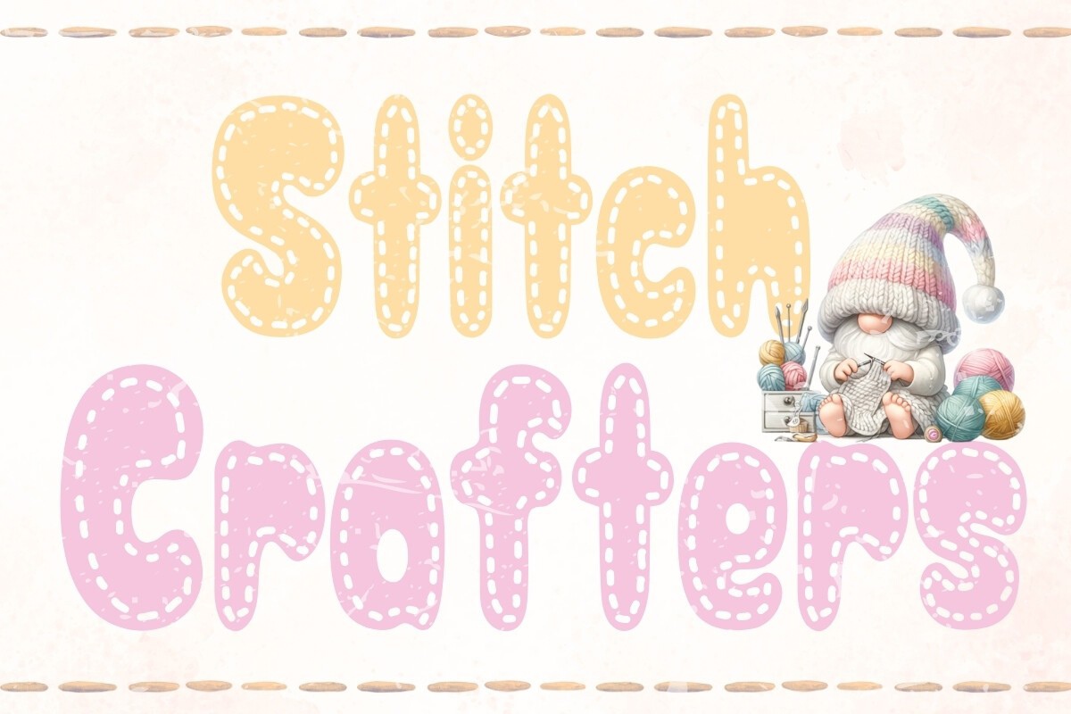 Przykład czcionki Stitch Crafters