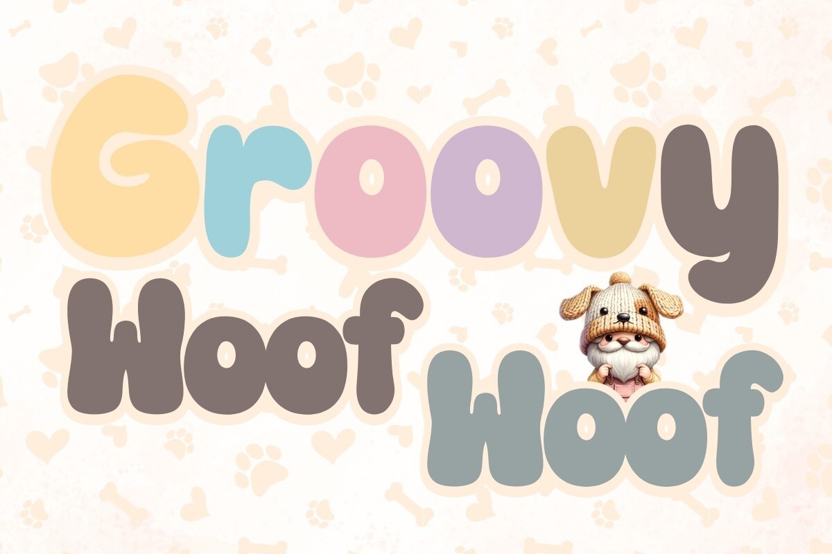 Przykład czcionki Groovy Woof Woof Regular