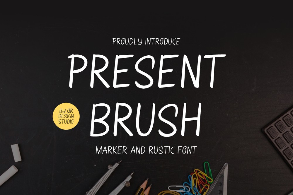 Przykład czcionki Present Brush