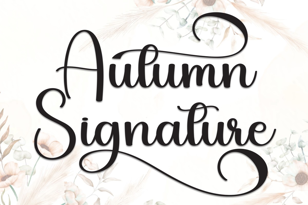 Przykład czcionki Autumn Signature