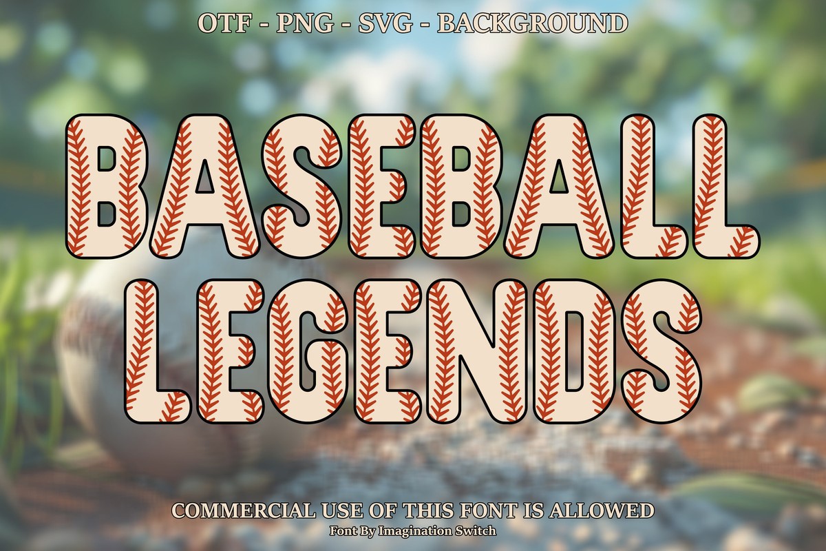 Przykład czcionki Baseball Legends