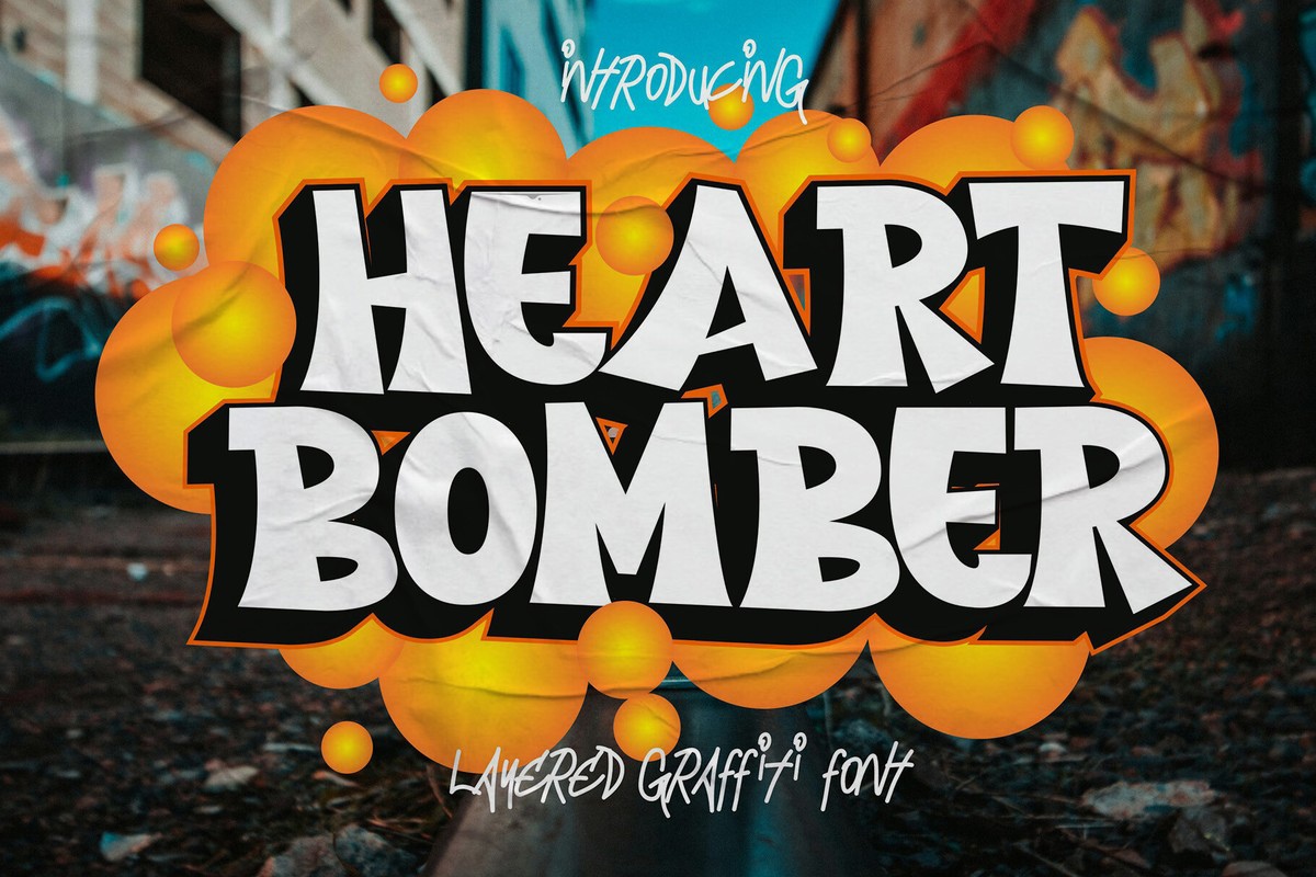 Przykład czcionki Heart Bomber