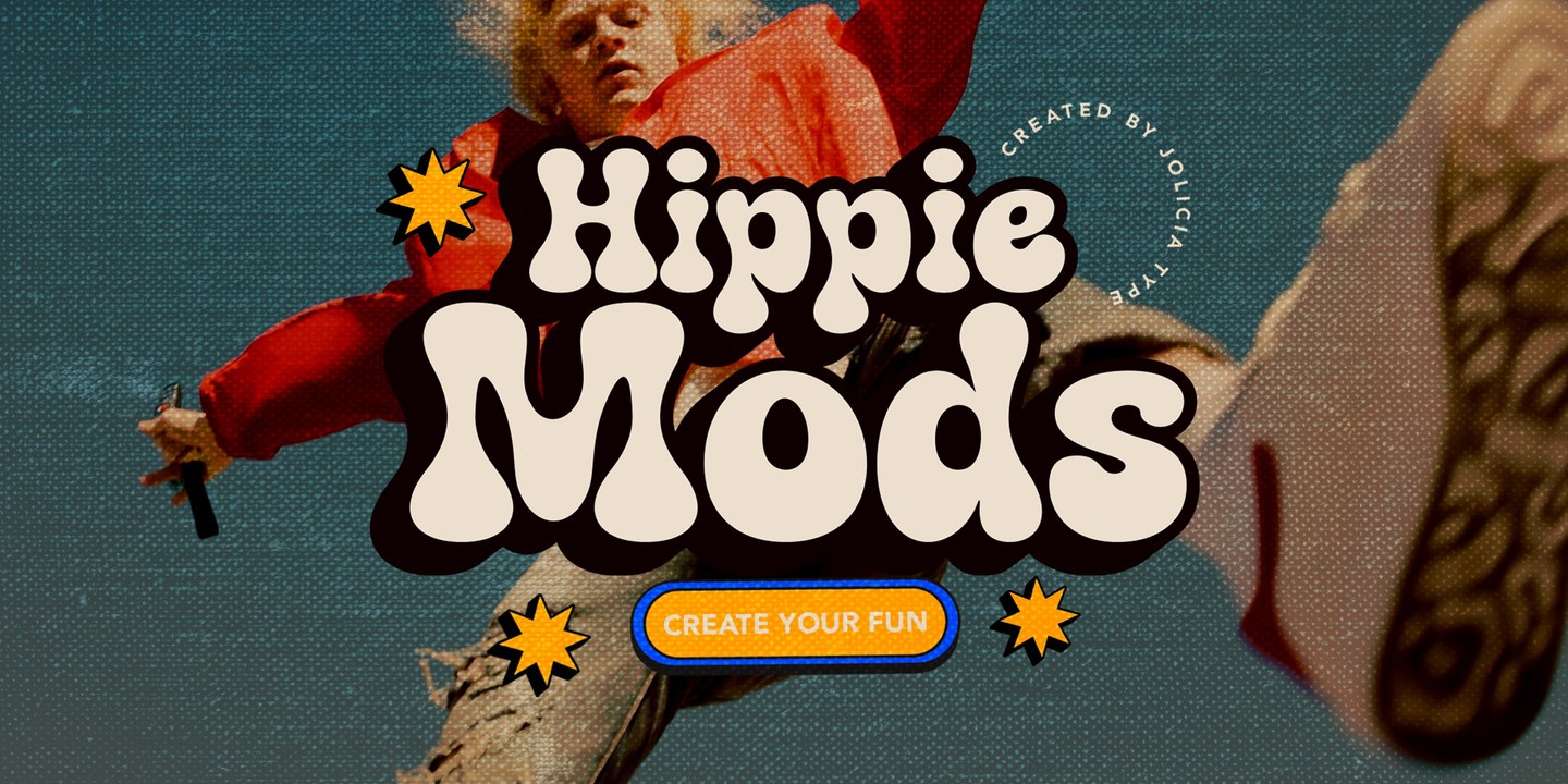 Przykład czcionki Hippie Mods Regular