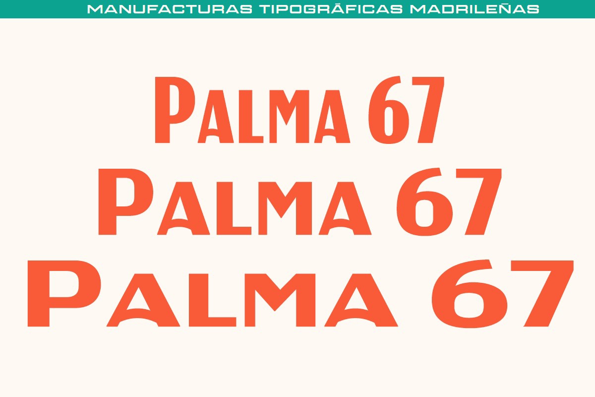 Przykład czcionki MTM Palma 67 Ancha