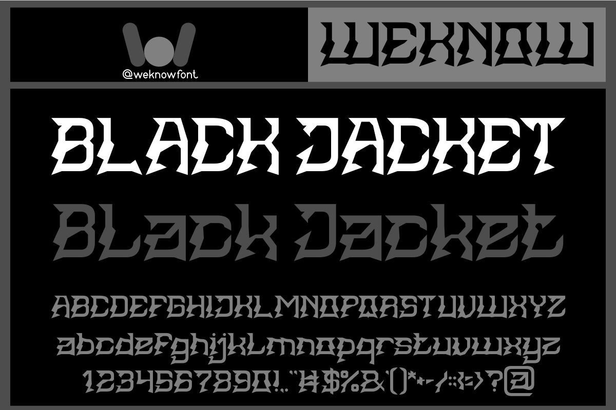 Przykład czcionki Black Jacket Bold Italic