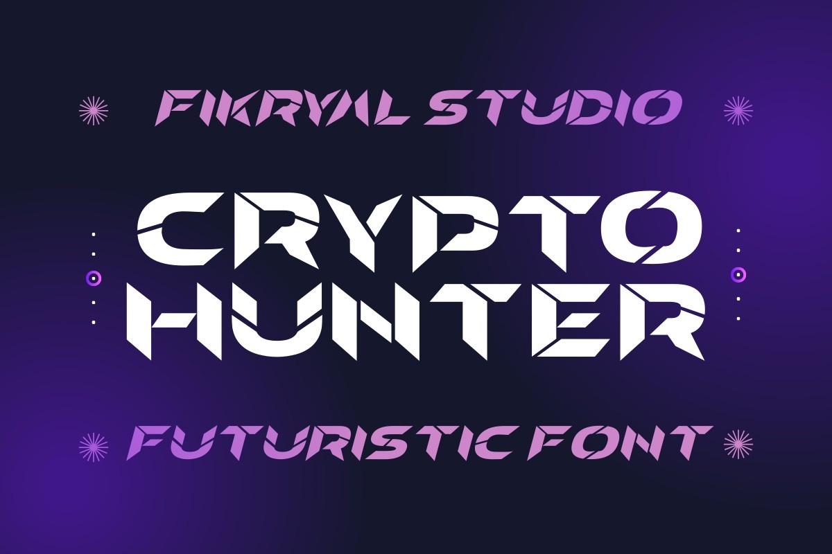 Przykład czcionki Crypto Hunter Italic