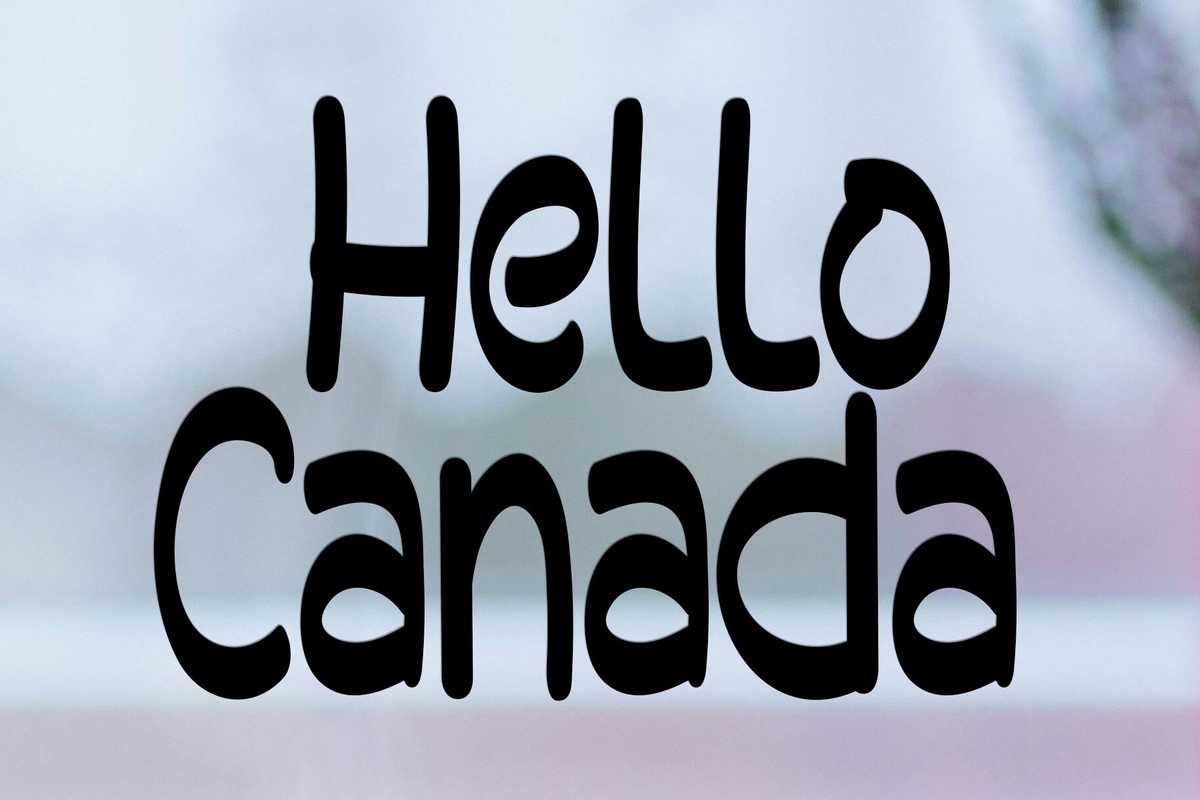 Przykład czcionki Hello Canada