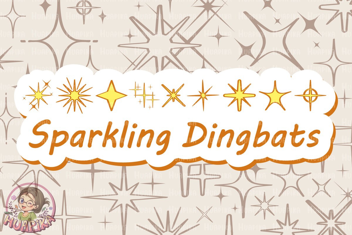 Przykład czcionki Sparkling Dingbats