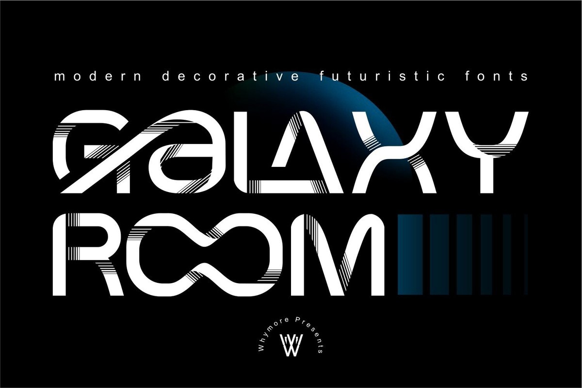 Przykład czcionki Galaxy Room Italic