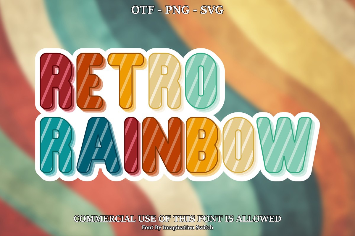 Przykład czcionki Retro Rainbow 6