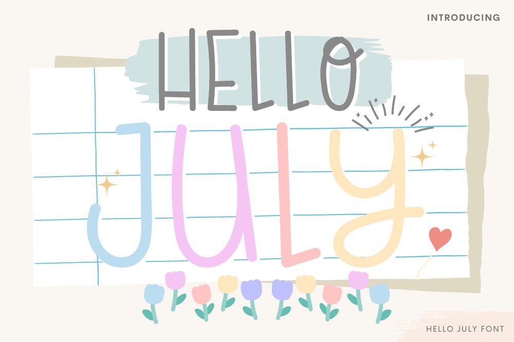 Przykład czcionki Hello July Regular