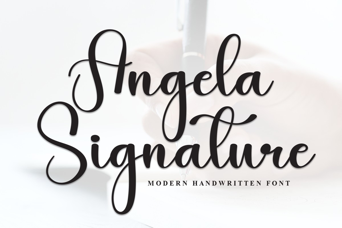 Przykład czcionki Angela Signature