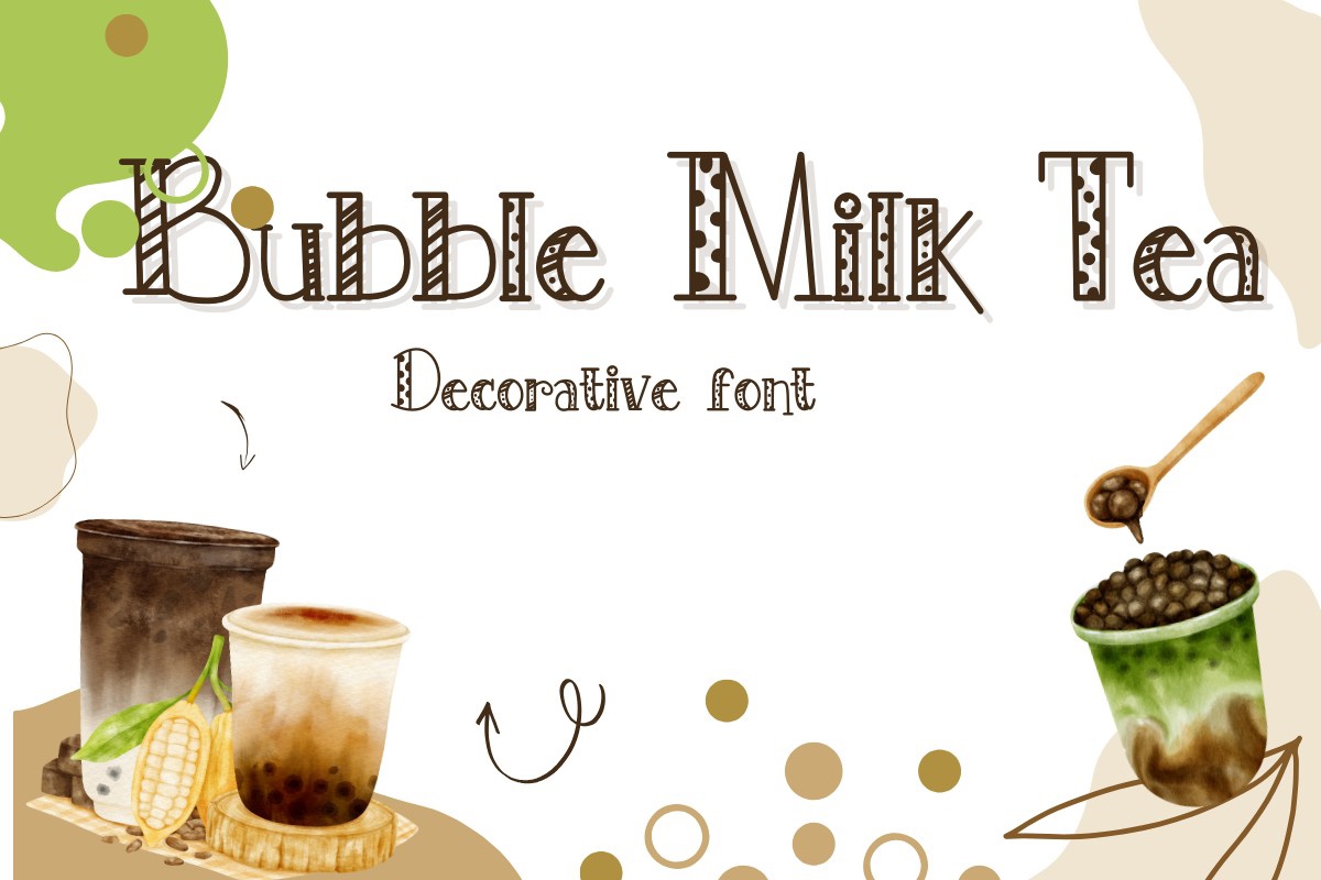 Przykład czcionki Bubble Milk Tea