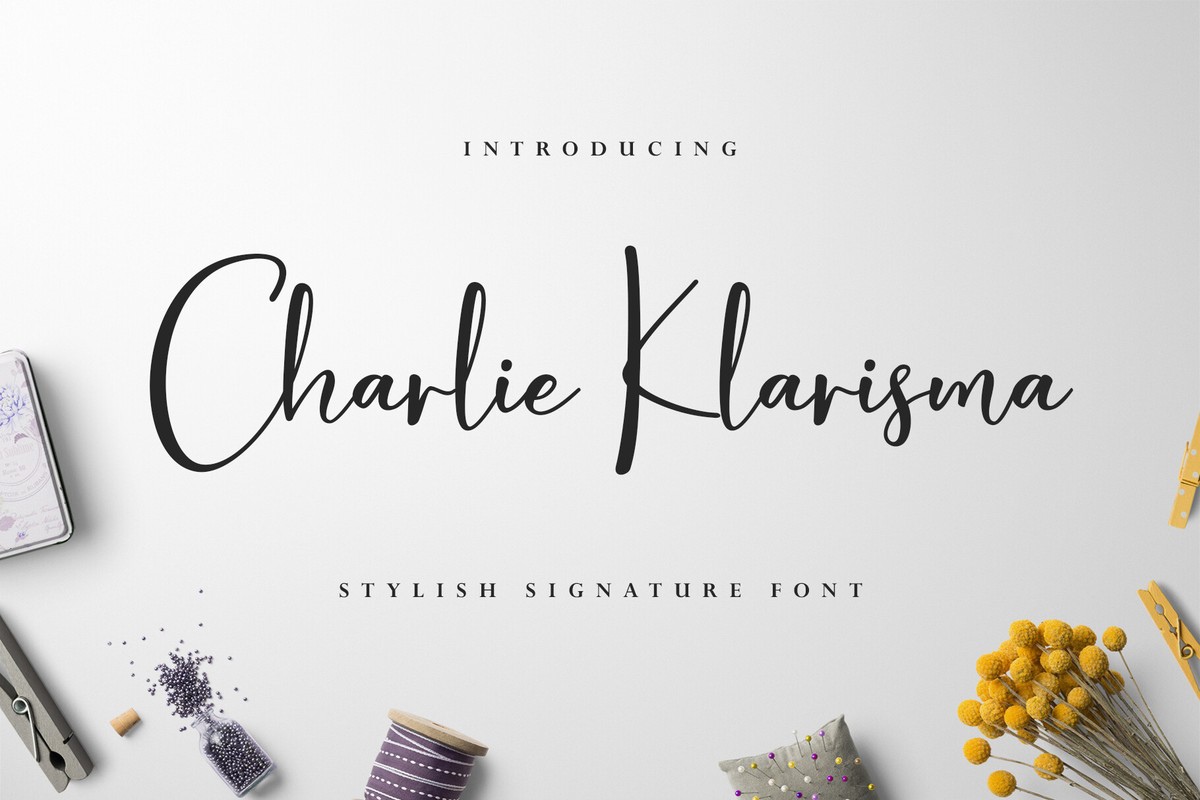 Przykład czcionki Charlie Klarisma Signature Regular