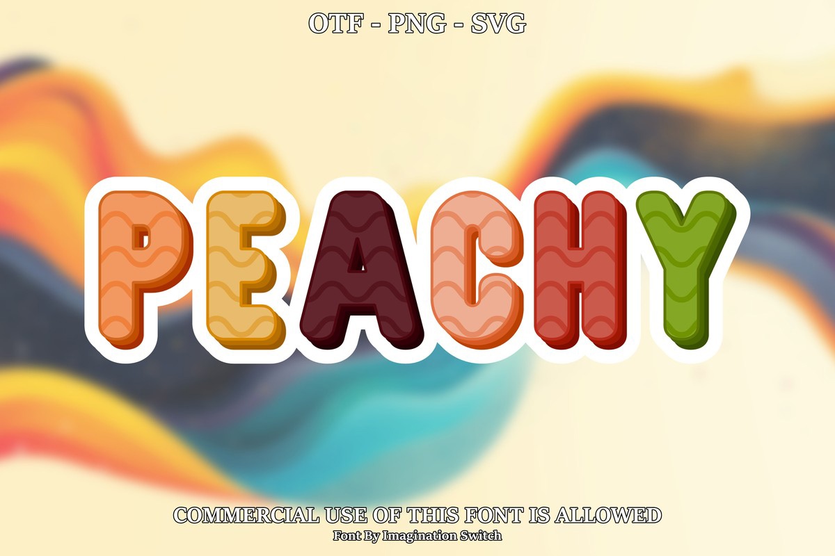 Przykład czcionki Peachy 5