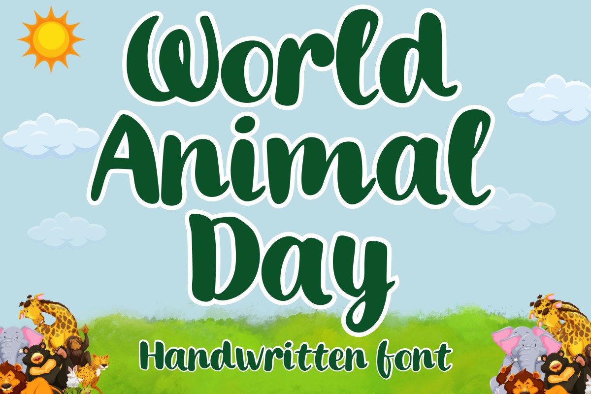 Przykład czcionki World Animal Day