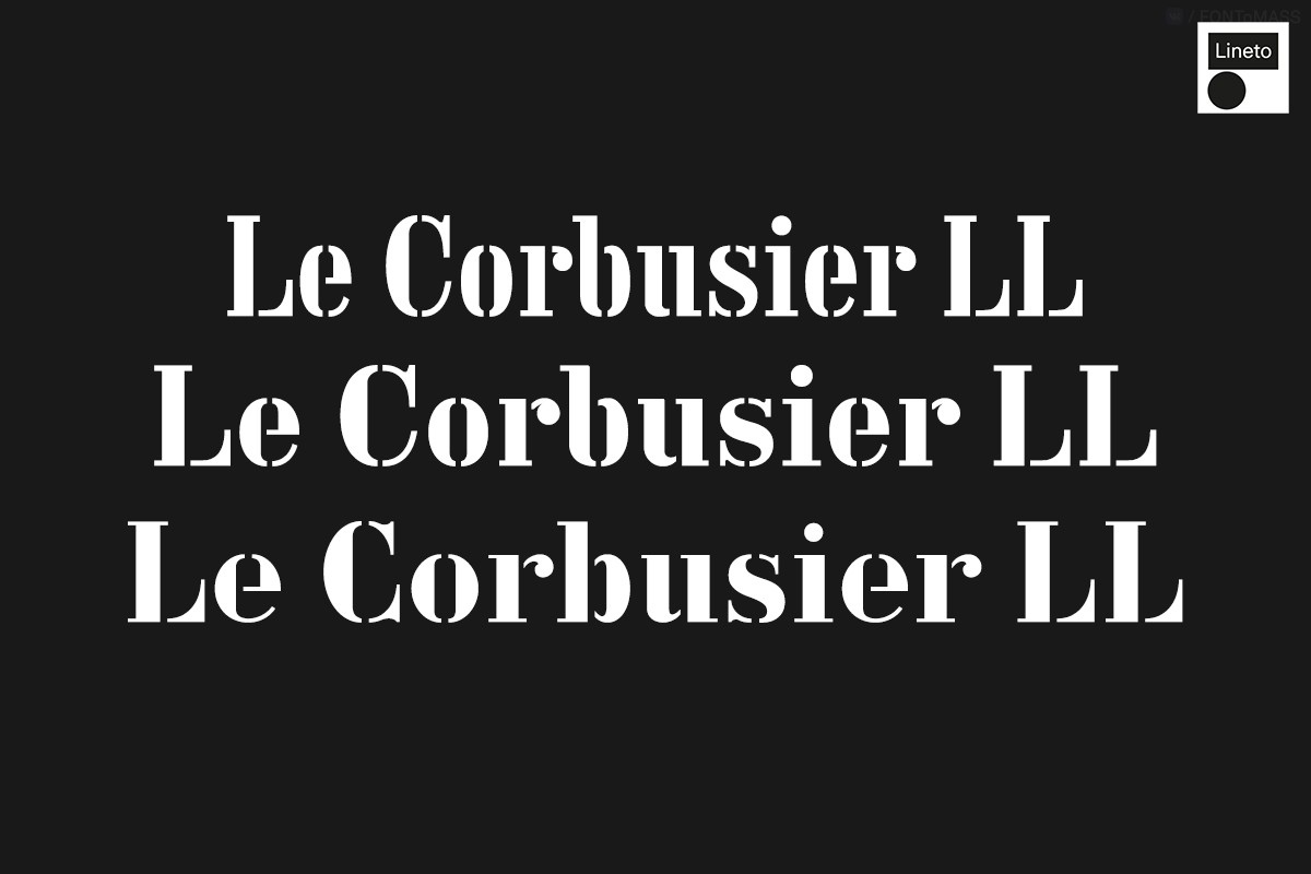 Przykład czcionki Le Corbusier LL Regular