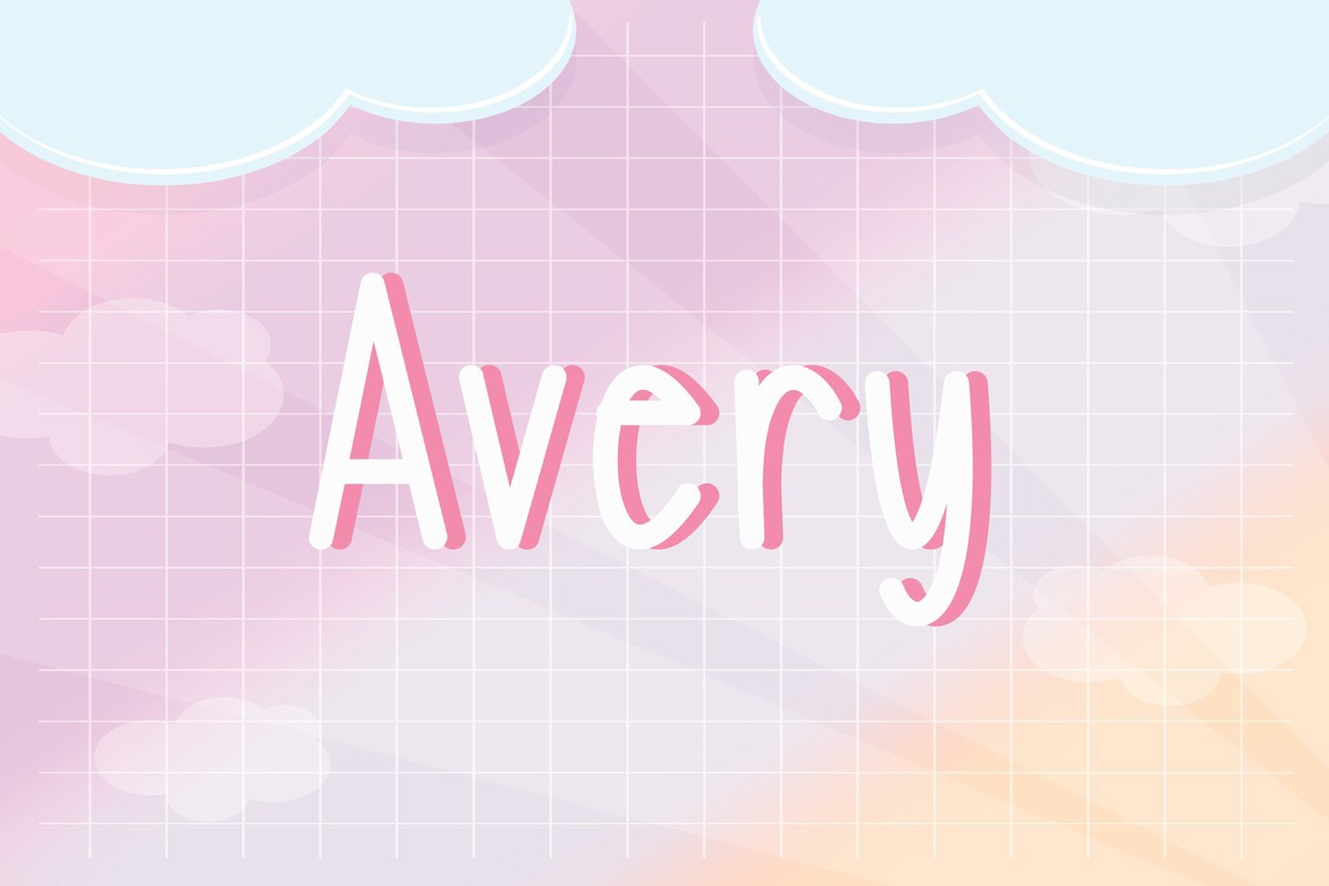 Przykład czcionki Avery