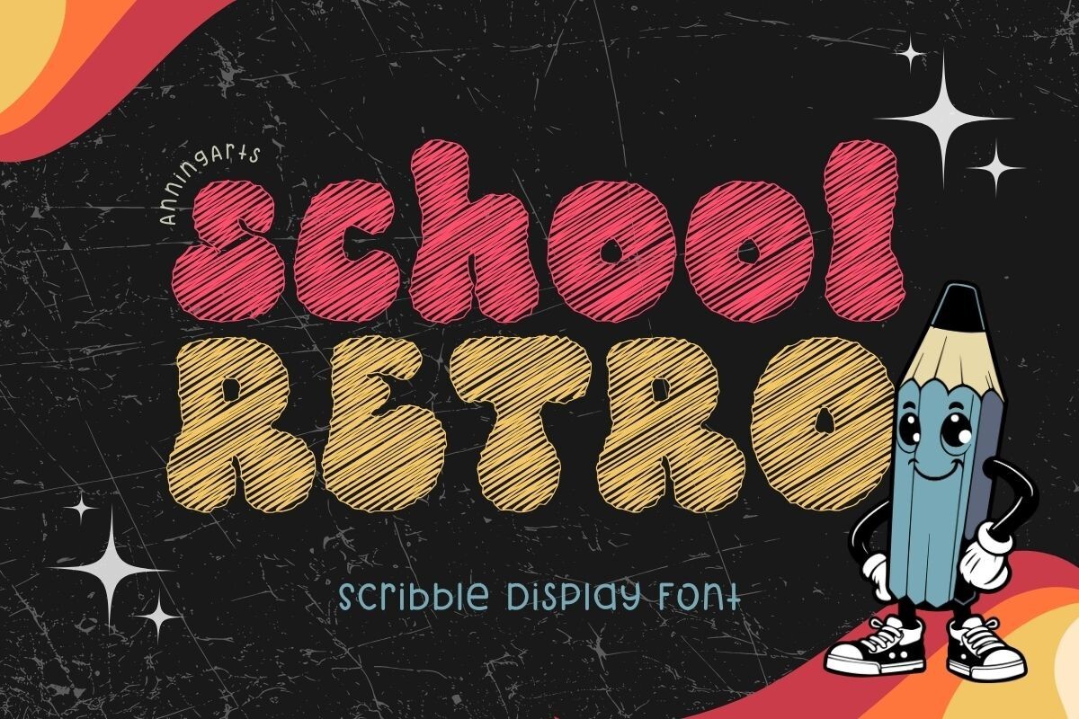 Przykład czcionki School Retro Regular