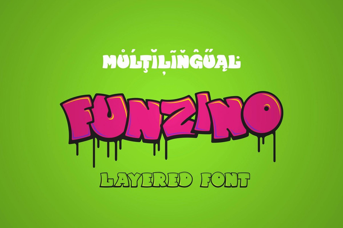 Przykład czcionki Funzino Dripping