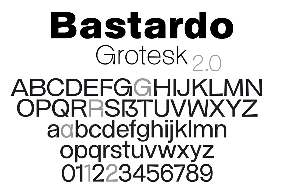 Przykład czcionki Bastardo Grotesk