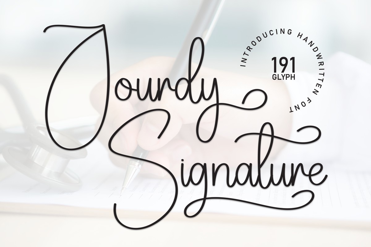 Przykład czcionki Jourdy Signature