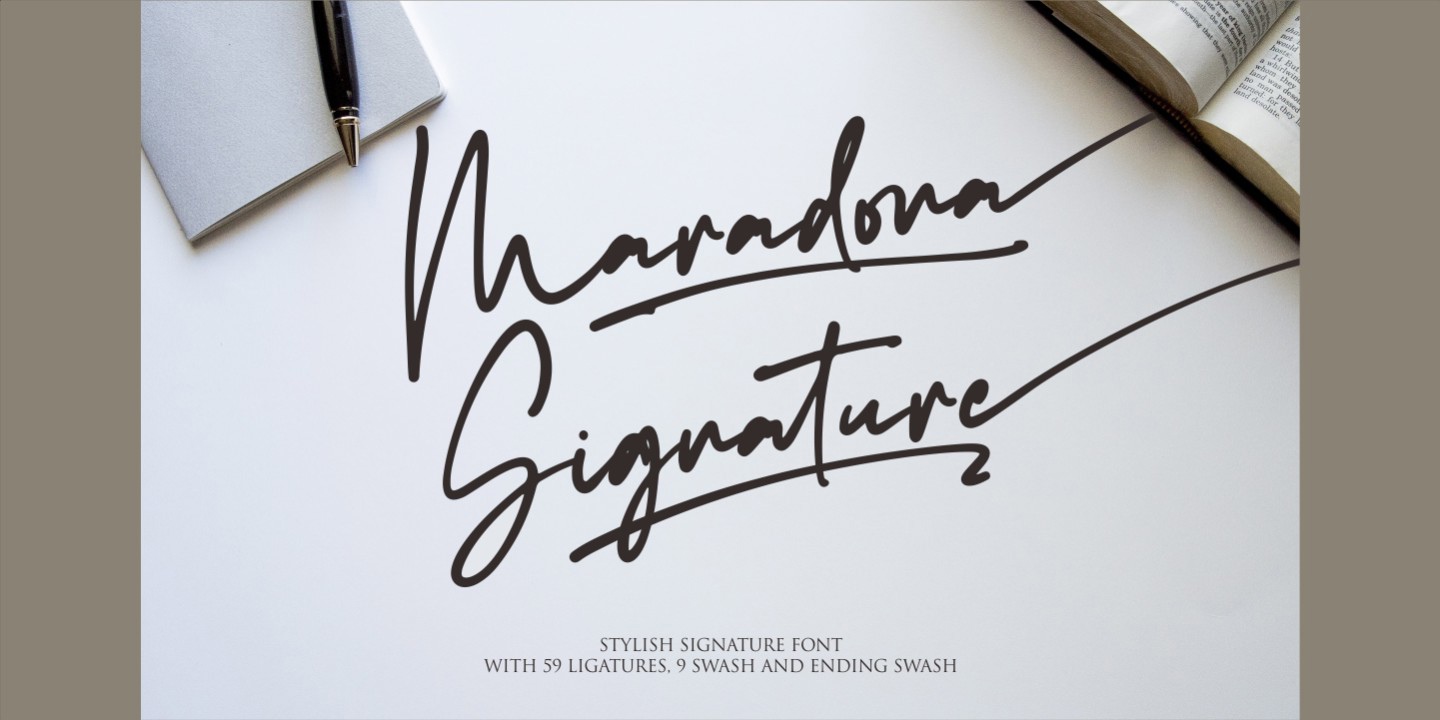 Przykład czcionki Maradona Signature