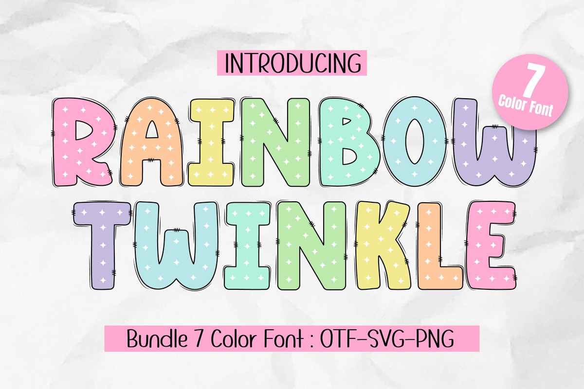 Przykład czcionki Rainbow Twinkle Mint