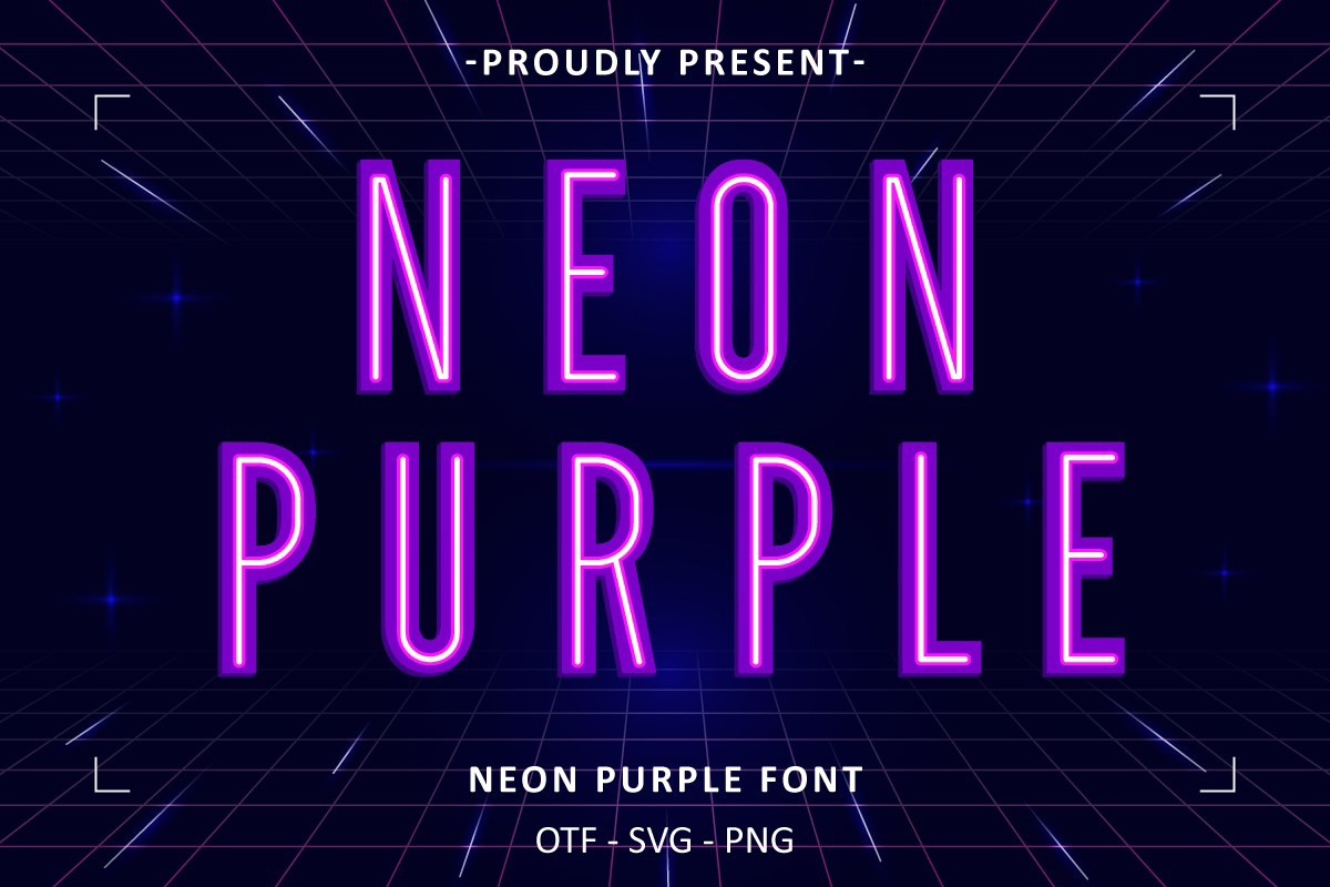 Przykład czcionki Neon Purple Regular