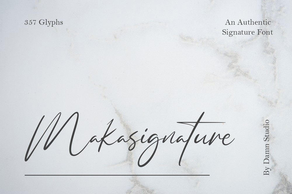 Przykład czcionki Makasignature