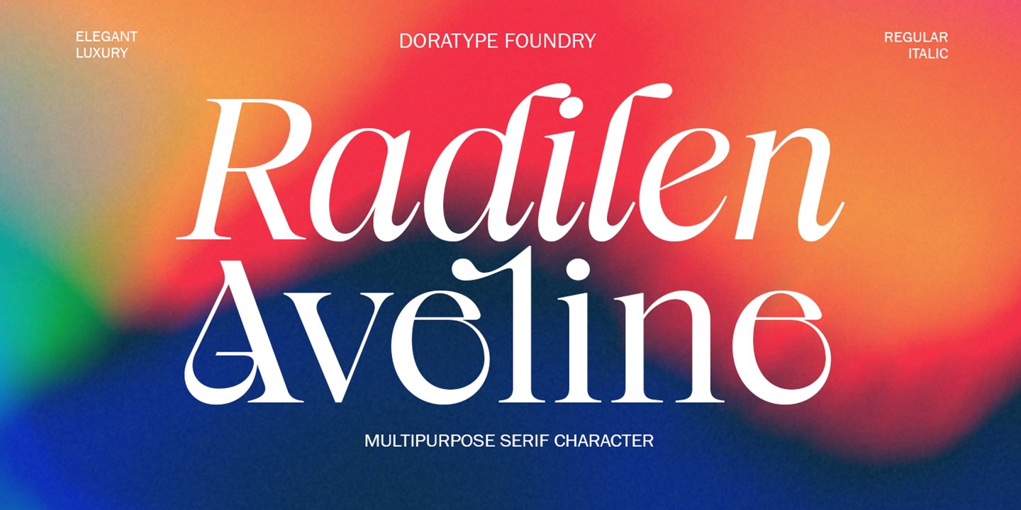 Przykład czcionki Radilen Aveline Italic