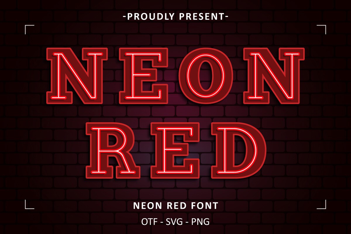 Przykład czcionki Neon Red