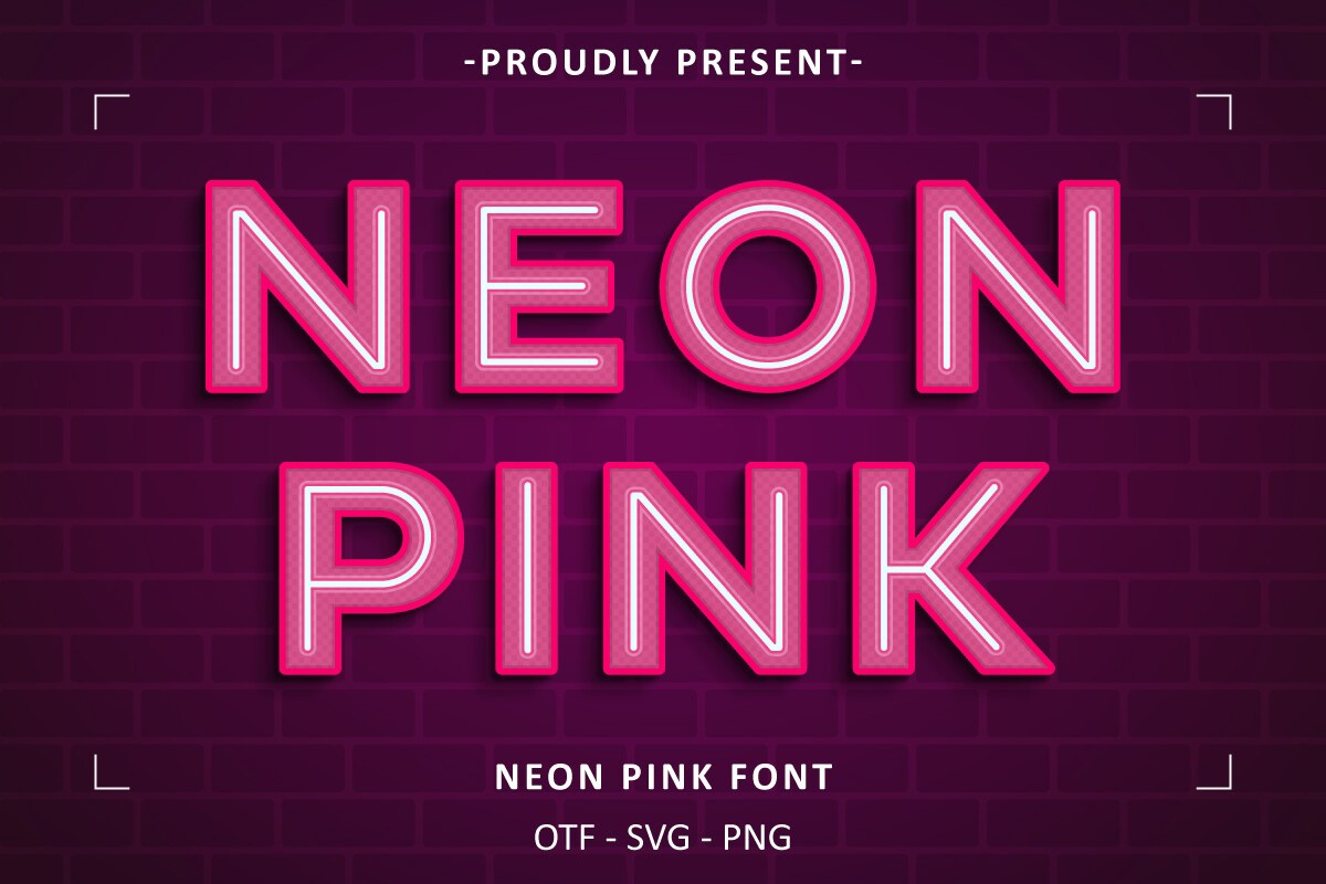 Przykład czcionki Neon Pink