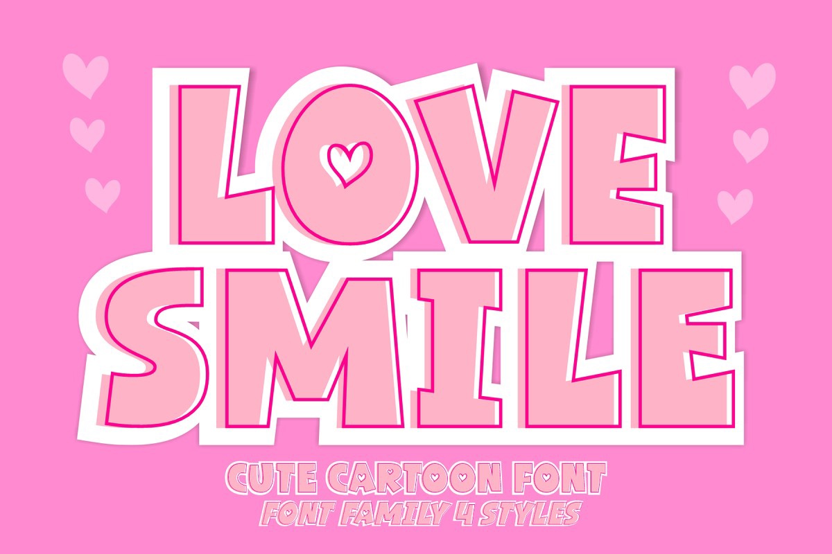 Przykład czcionki Love Smile Outline Italic