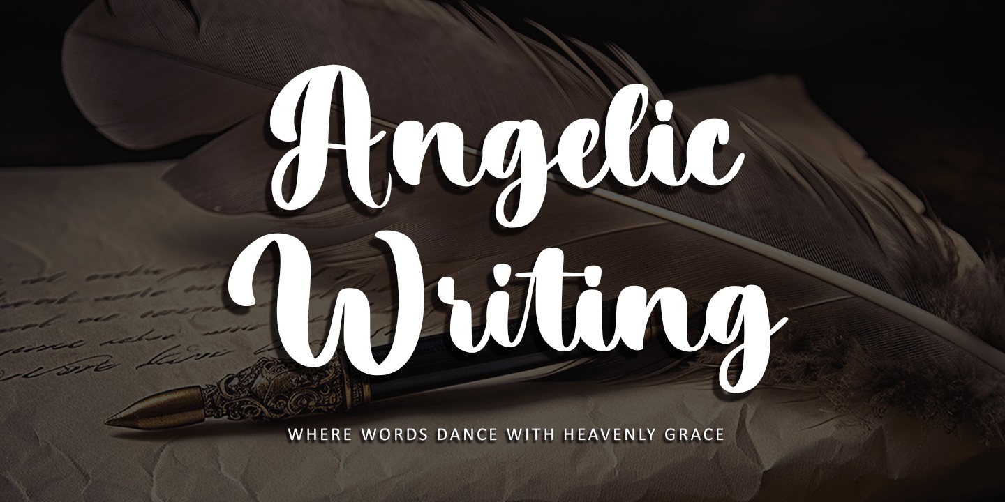 Przykład czcionki Angelic Writing Italic