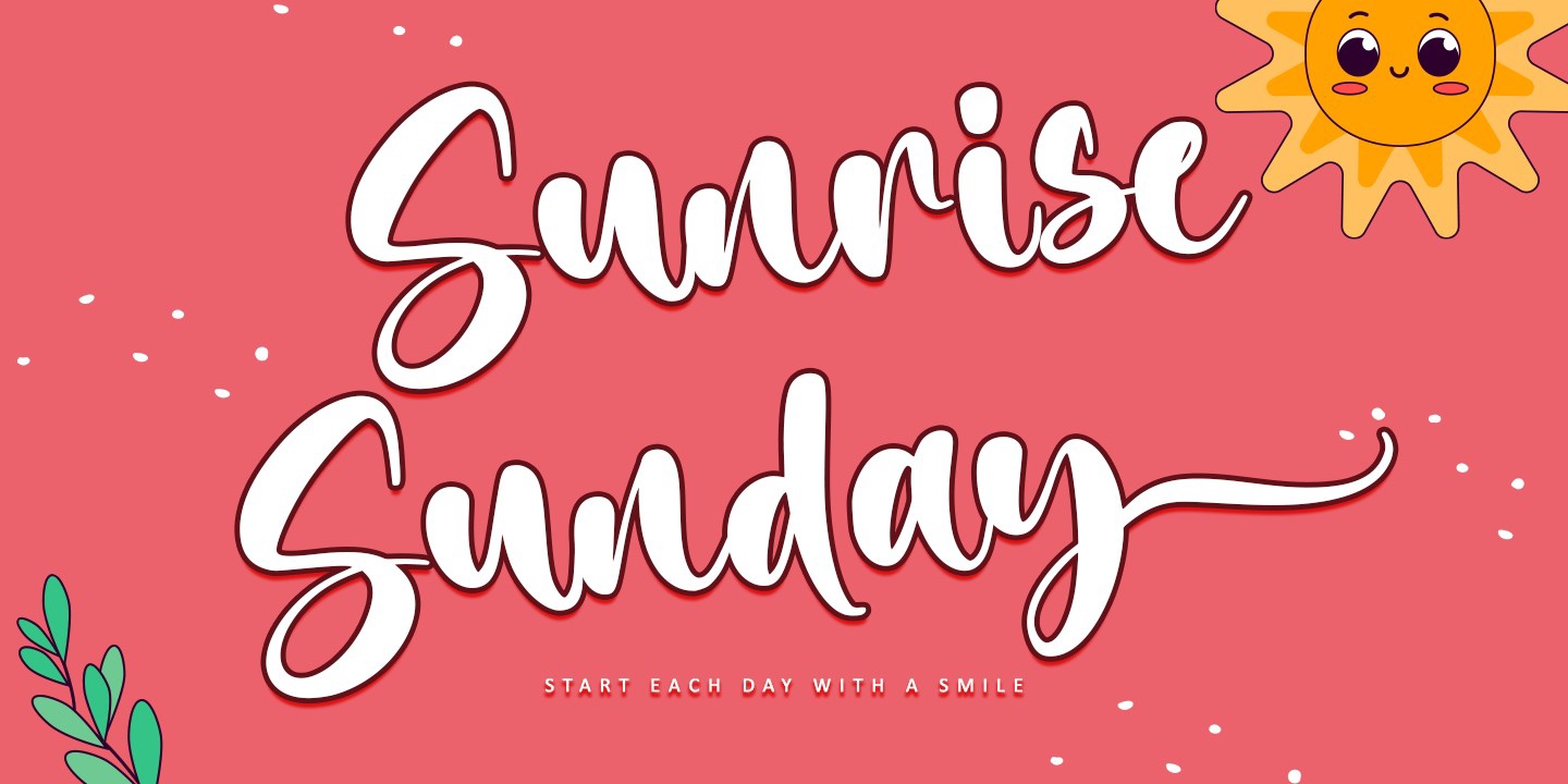 Przykład czcionki Sunrise Sunday Italic